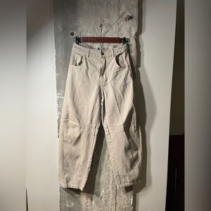 YFB Beige Barrel Jeans